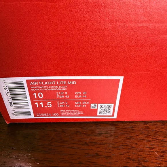 Nike Men's air flight light mids White Sneakers with Black and Yellow Highlights - Picture 6 of 6